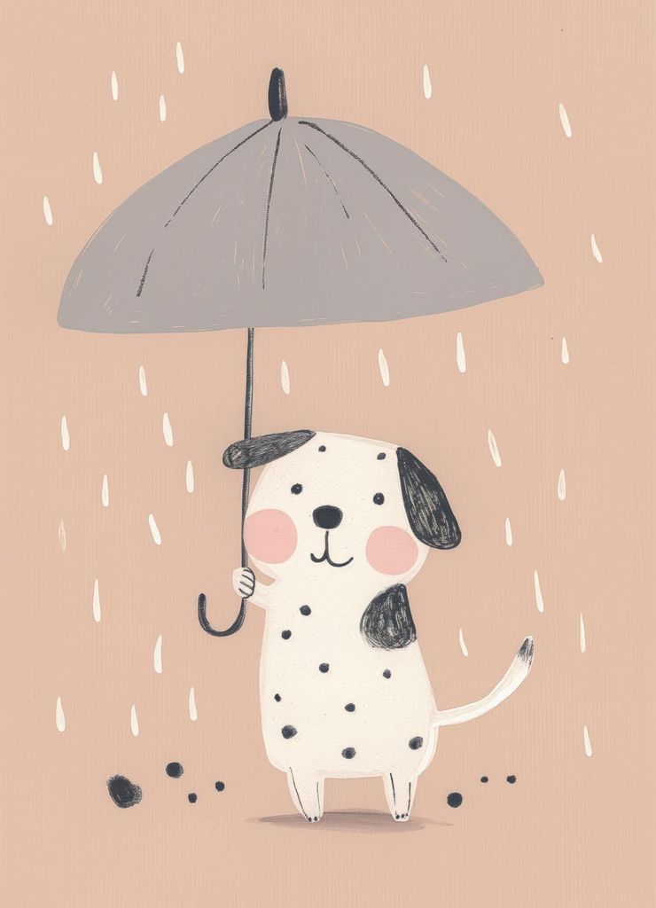Plakat 13x18cm Muster für Kinder, Mädchen und Jungen - Regenschauer