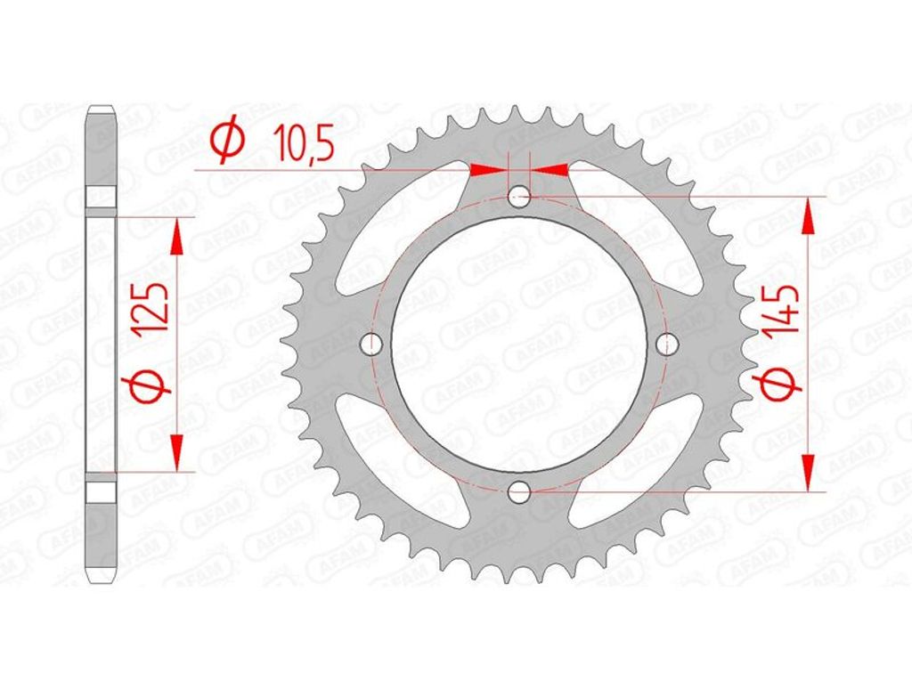 AFAM Kettenrad Stahl Standard - 520