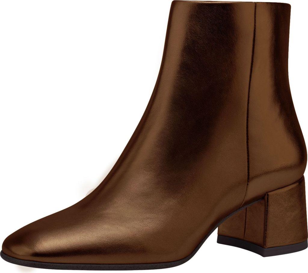 Tamaris Damen Stiefelette Reißverschluss modisch glänzend clean 1-25065-41, Größe:38 EU, Farbe:Braun