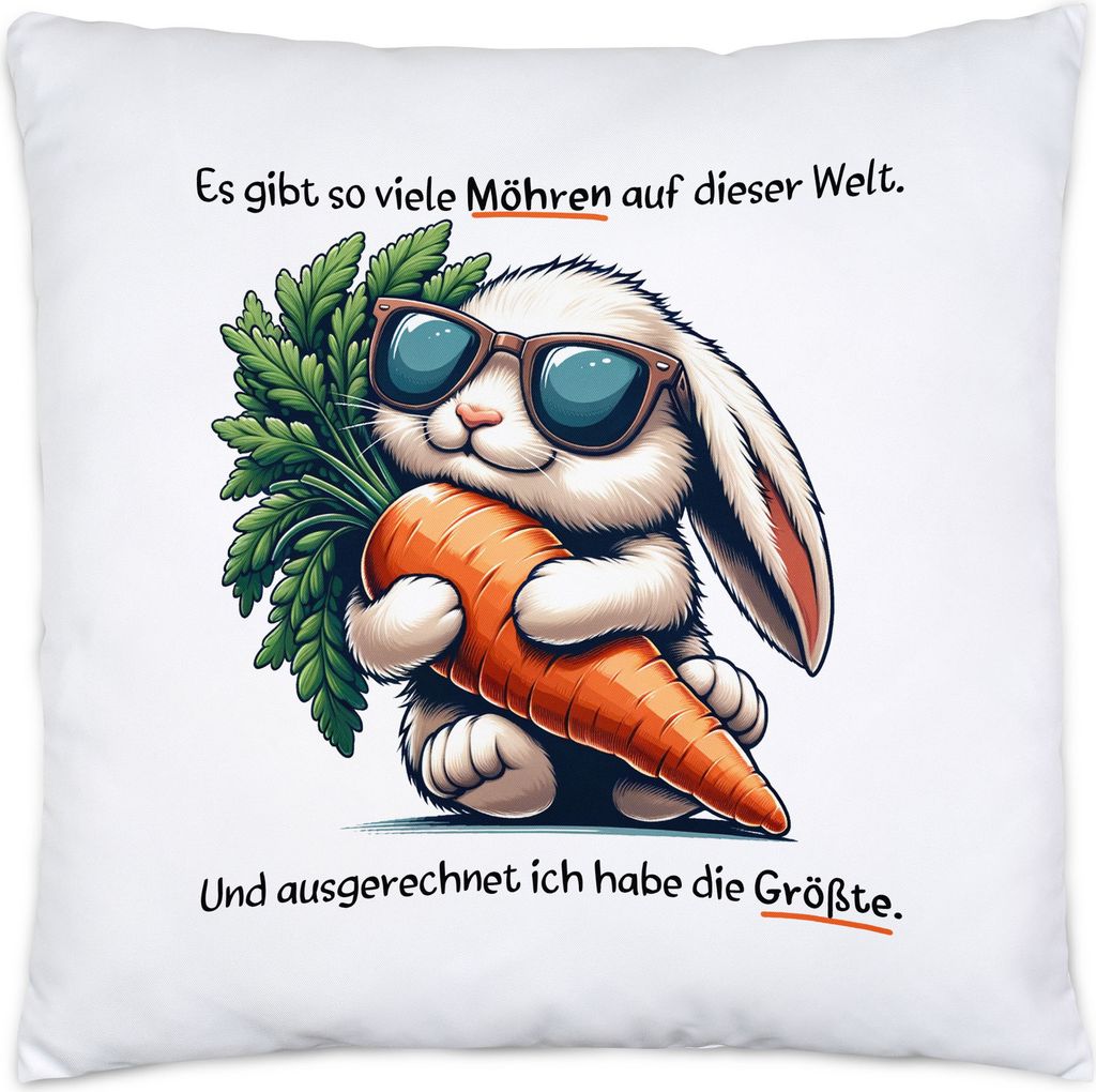 Es gibt so viele Möhren Hase Kissen Inkl. Füllung Ironie Ehemann Überraschung