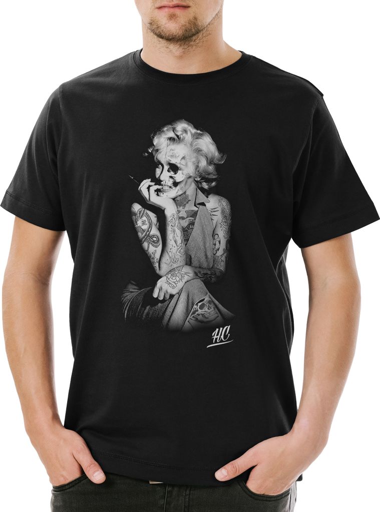 Urban Backwoods Hate Couture Tattoo Marilyn HC, Herren T-Shirt, Farbe: Schwarz, Größe: S