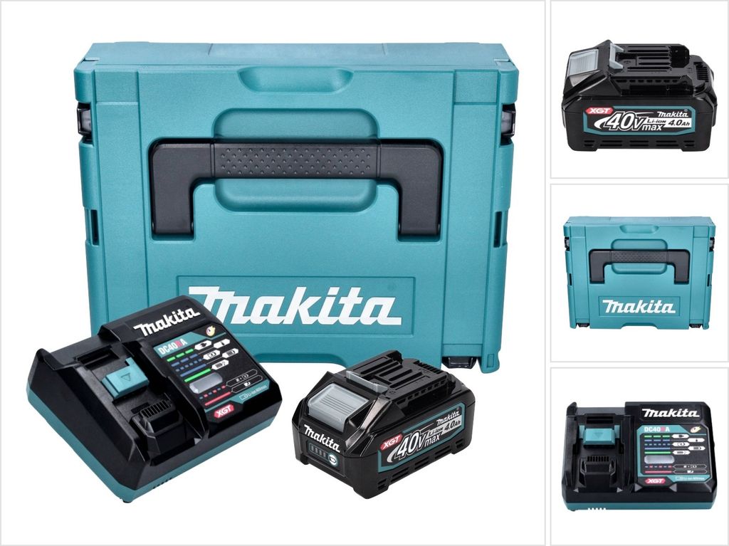 Makita Power Source Kit 1x BL 4040 Akku 40 V max. 4,0 Ah XGT + DC 40 RA Ladegerät + Makpac