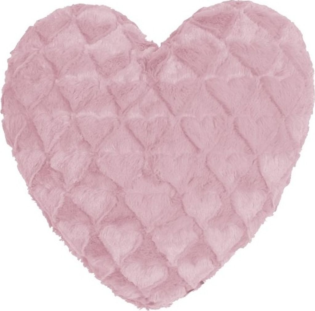 MAGMA Heimtex - Kissen FLUFFY HEARTS - 40 x 35 cm - rose - Polyester