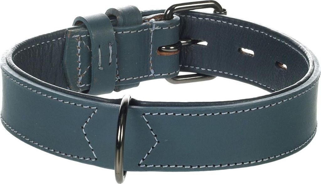 Flamingo Halsband gepolstert & breit Denver blau, Größe: M / Breite: 35 mm