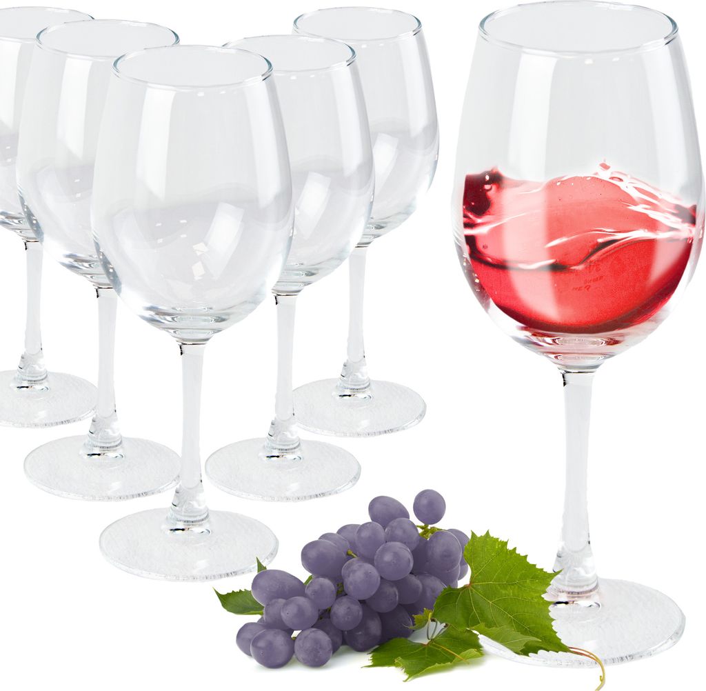 Weingläser Set 6 Teilig Weinglas 46.5 cl Spülmaschinenfeste Weißweingläser Wein Geschenk Glas, Durchsichtig