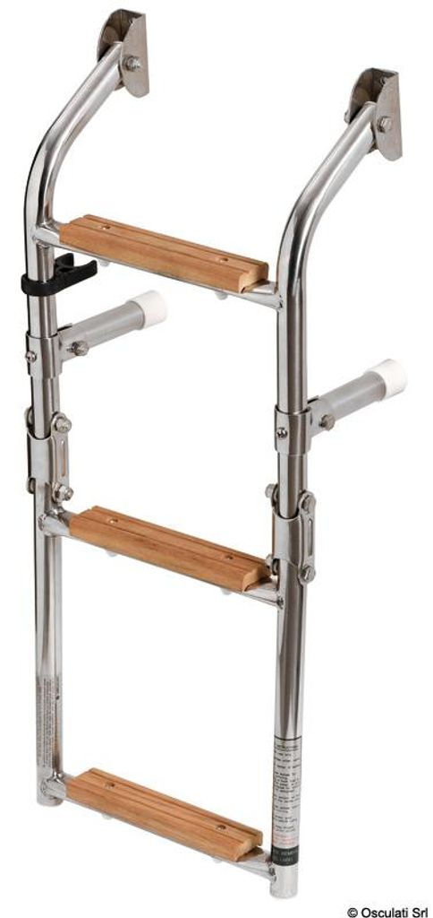 Leiter 3 Stufen AISI316 + Iroko - Osculati 49.566.03