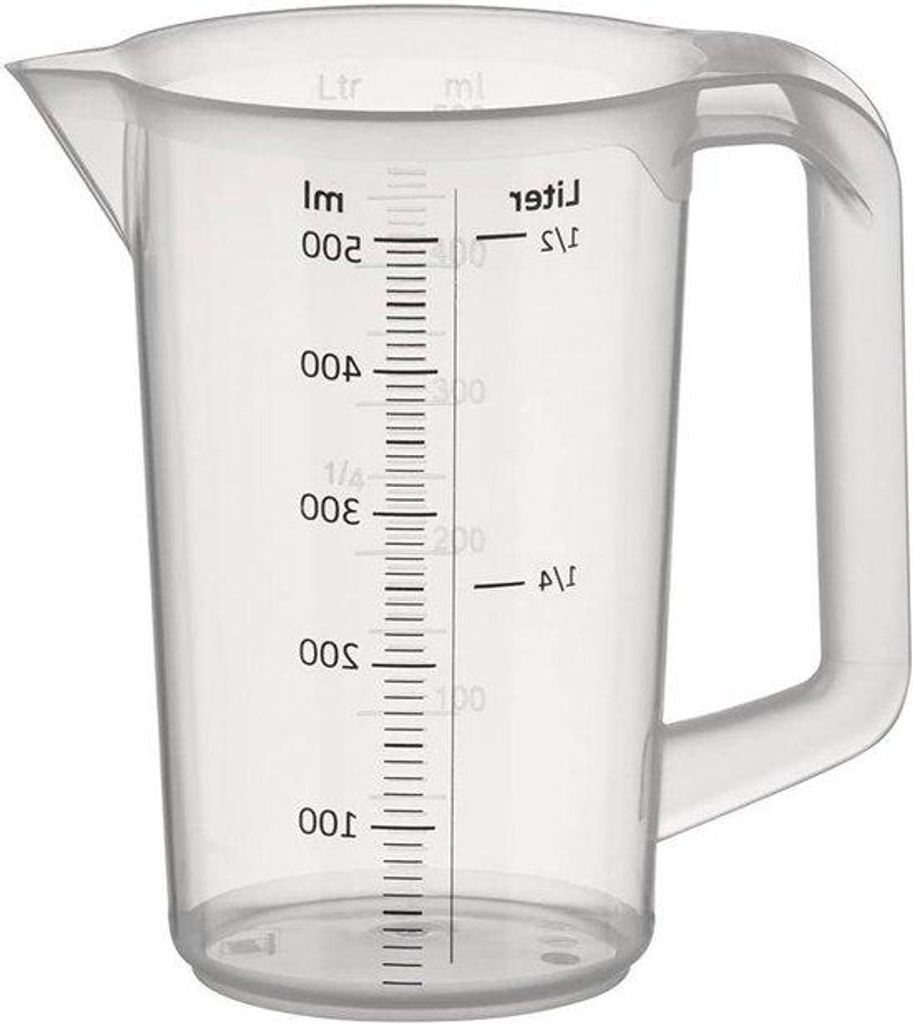 Messbecher - 0,5 Liter - Kunststoff - Maßskala - 1 Stück