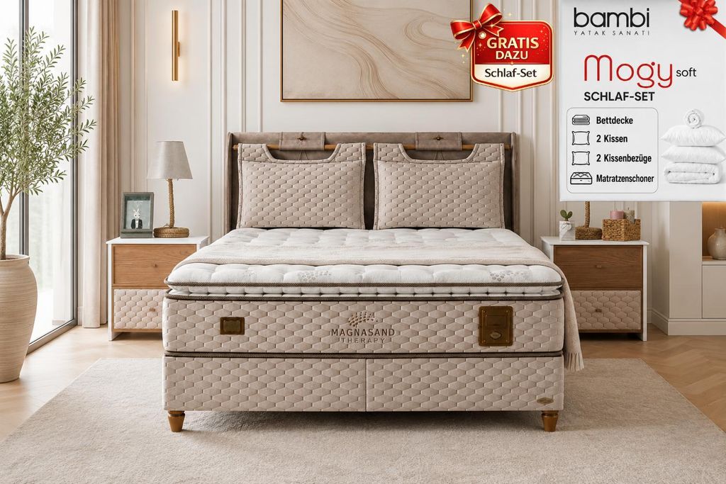 Pointhome Bambi Boxspringbett 160 x 200 mit Bettkasten und Produktbild 
