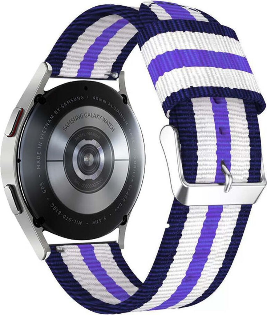 SYSTEM-S Armband 20 mm aus Nylon für Samsung Galaxy Watch 4 Smartwatch in Bunt