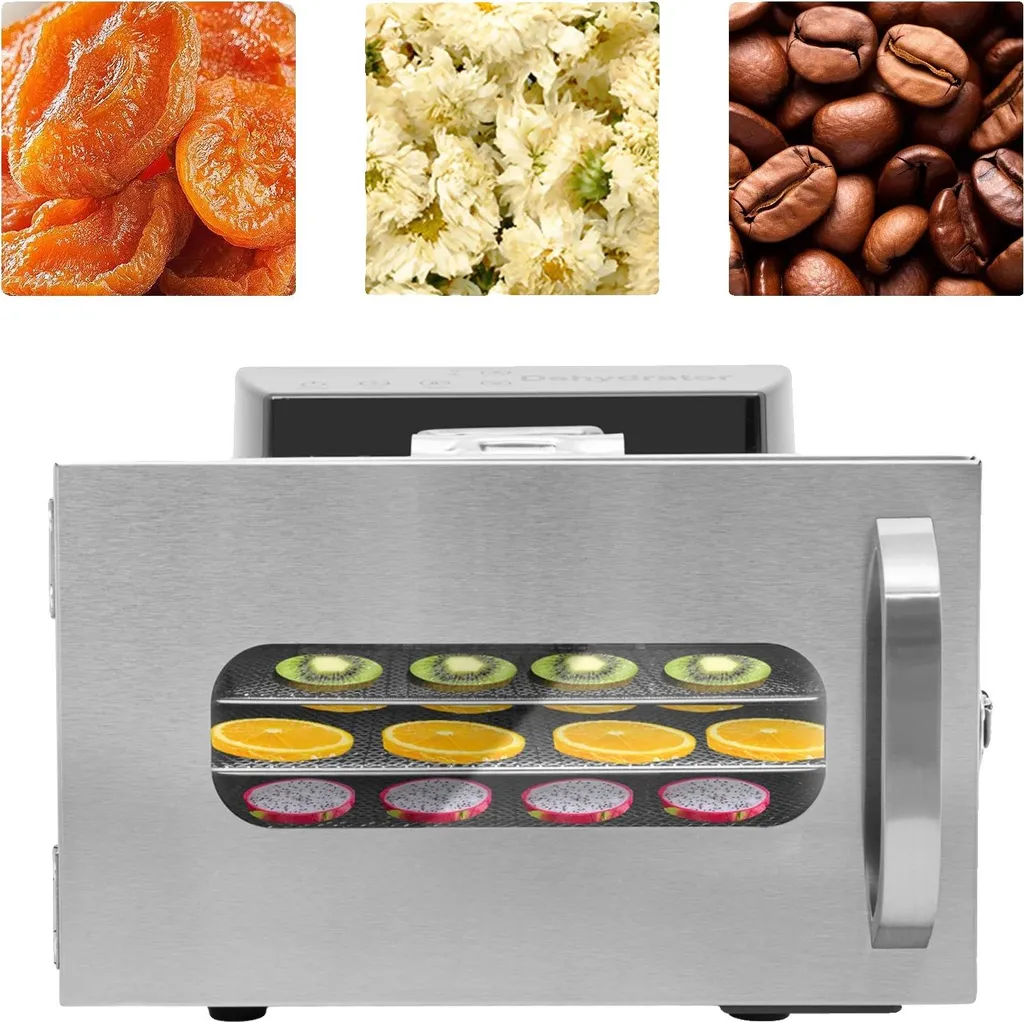 Déshydrateur alimentaire pour snacks sains en inox 6 plateaux