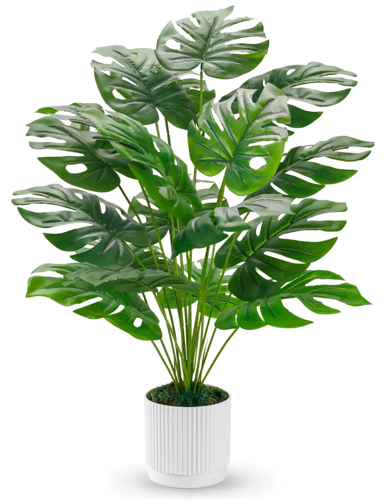 Plante artificielle Monstera 71 cm pour salon et balcon couvert vert
