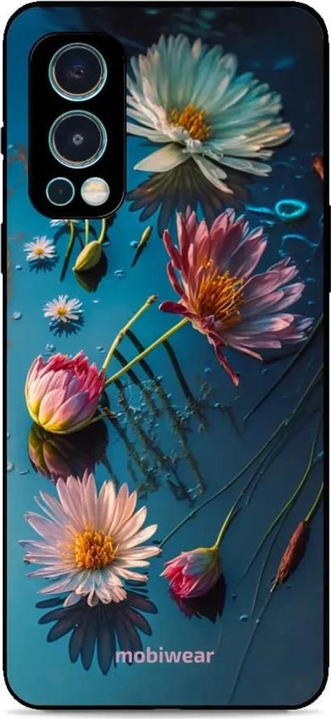 Handyhülle für OnePlus Nord 2 5G, Mobiwear Glossy Case, Blau-Blumig