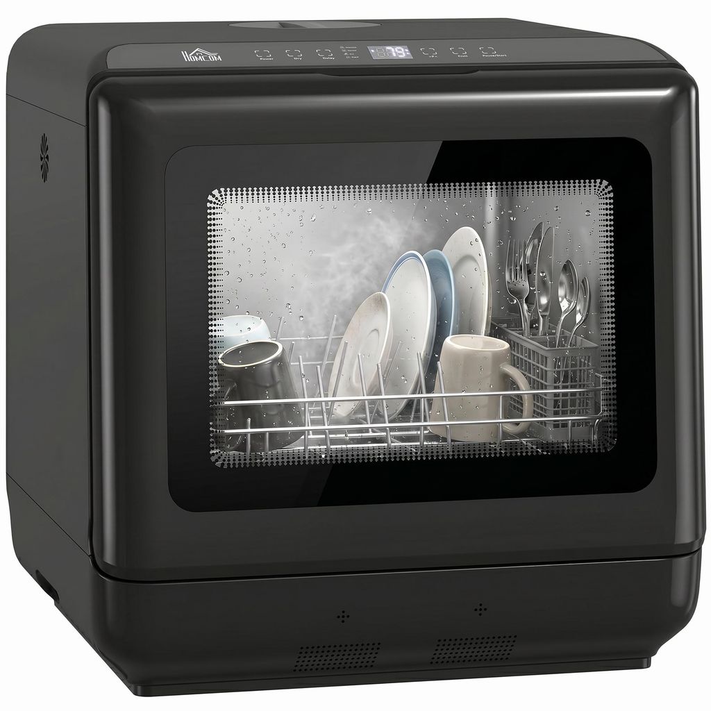 HOMCOM Mini-Geschirrspüler: Dual-Wasserversorgung, 5 Produktbild 