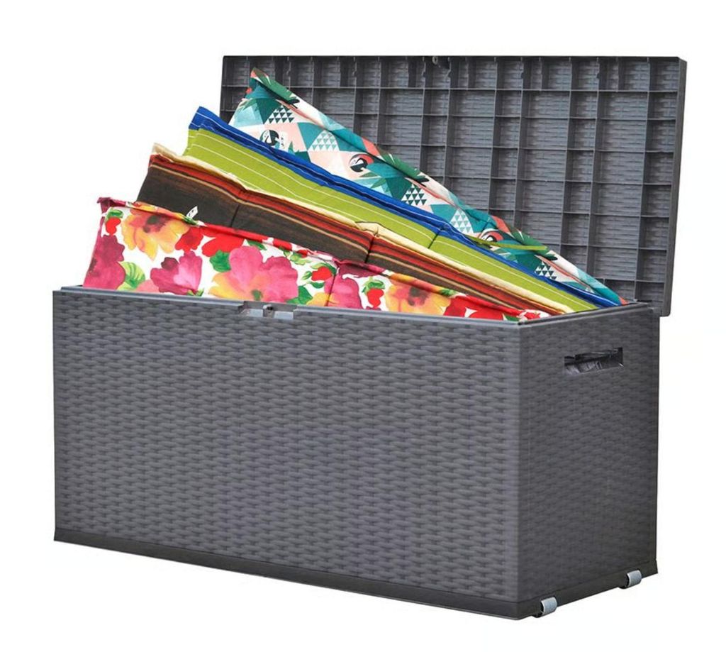 Gartenbox Gartentruhe 360L Auflagenbox 120x52x60 cm abschließbar UV-beständig, Groß, Kissenbox, Anthrazit