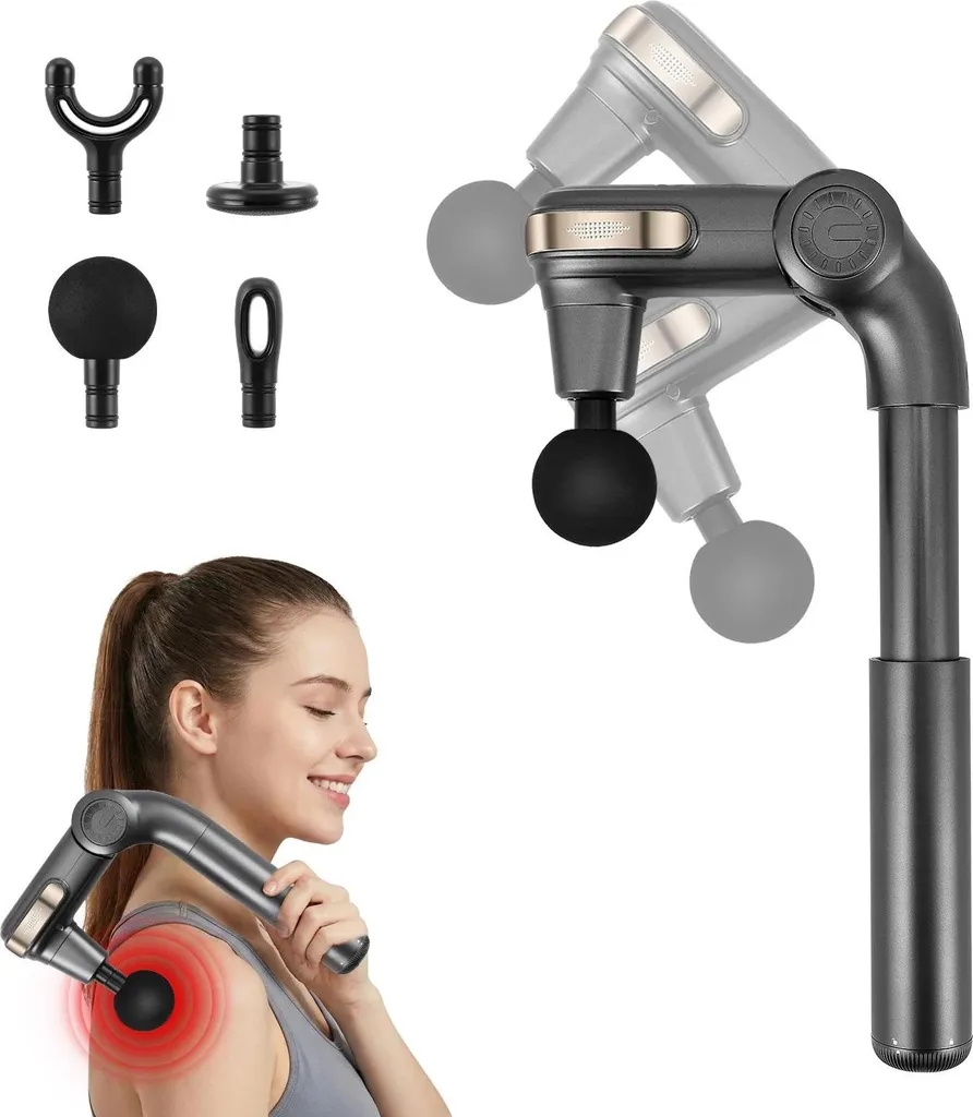 Pistolet de massage par percussion gris - Électrique sans batterie