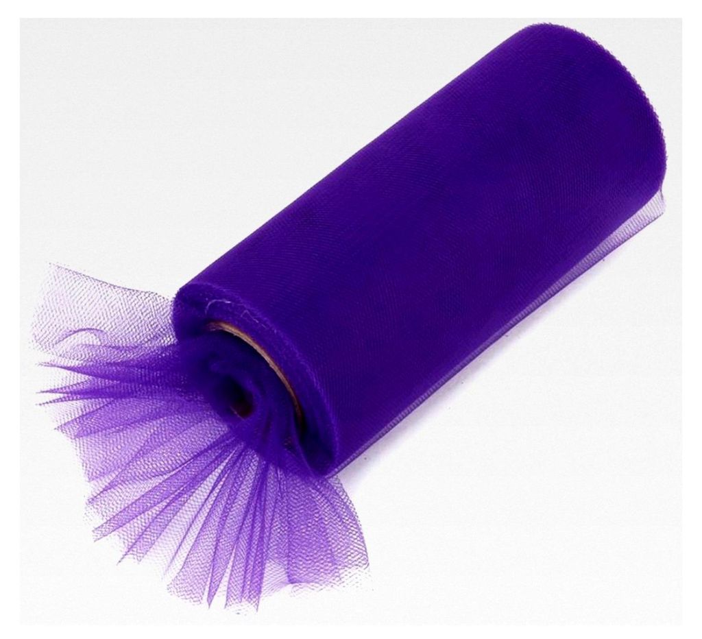 Tüllrolle 86,6 Zoll x 5,9 Zoll Dunkellila für Hochzeitsdekoration, DIY-Basteln, Tutu, Tischläufer, Partyornament aus Polyester
