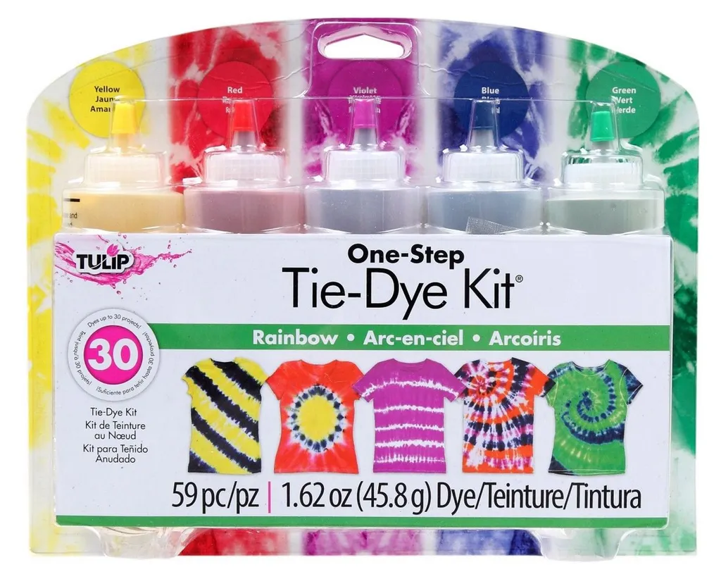 Tulip Tie-Dye Kit Arc-en-ciel - Kit complet de teinture pour 30 projets