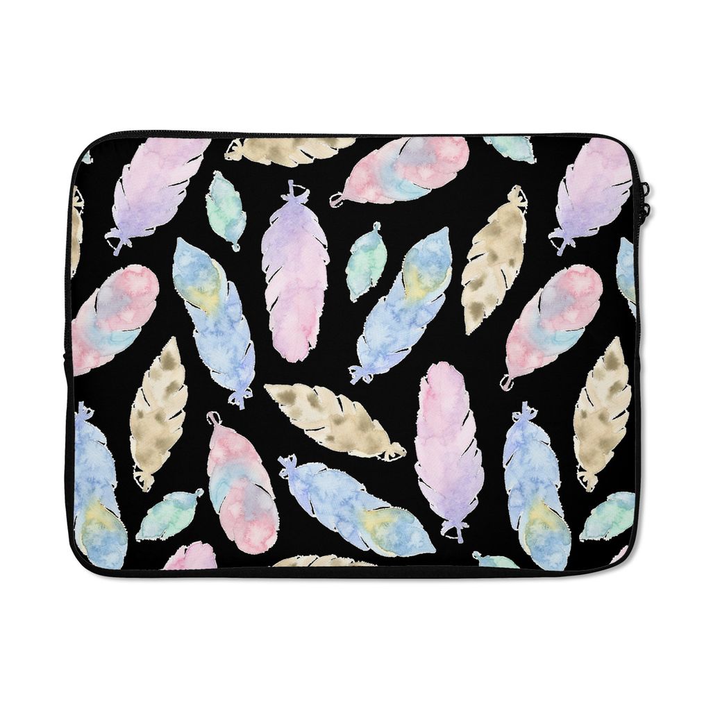 MuchoWow Laptop Hülle 17 Zoll Laptoptasche Design- Mädchen - Federn - Kinder - Zipper - Schutzabdeckung