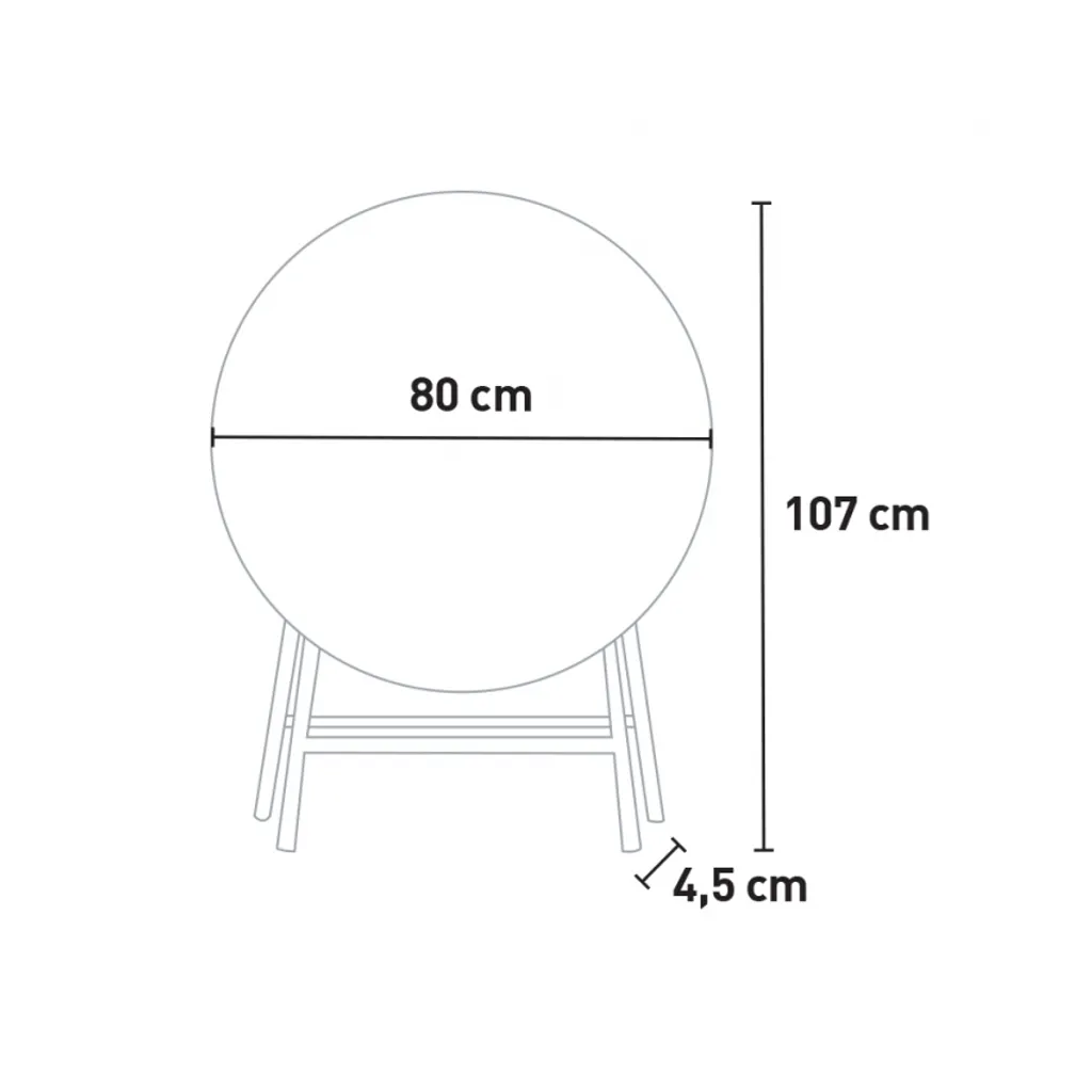 Table pliante de jardin Arthur 80 cm camping portable résistante - 5