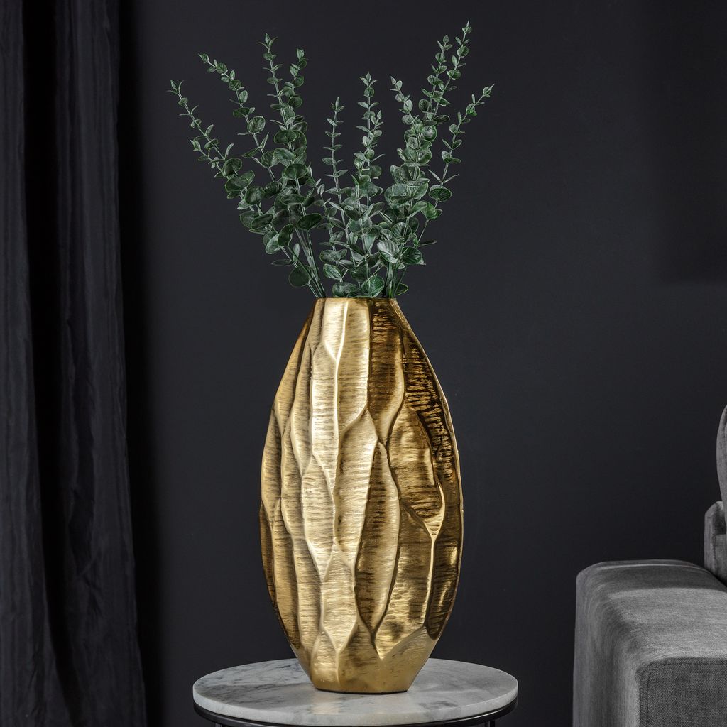 Elegante Vase ORGANIC ORIENT 45cm gold Hammerschlag Design Produktbild 
