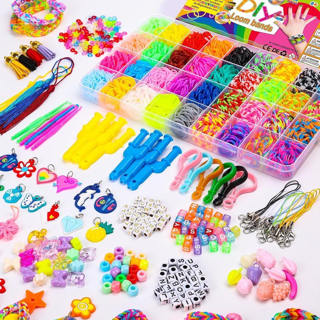 Loom Bänder Set 3300+ 36 Farben Gummi Bands Accessoires Geburtstag Weihnachten Kinder