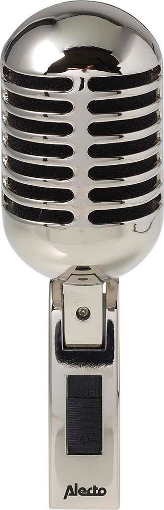 Alecto UDM-60 - Dynamisches Vintage Gesangsmikrofon, inkl. 5 M. Anschlusskabel XLR - XLR und Transportkoffer - Chrom