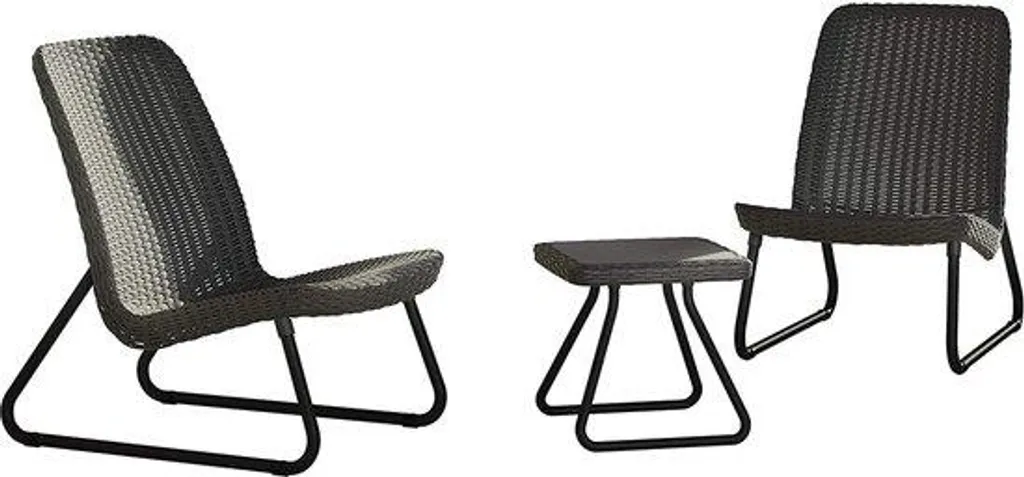 Banc de jardin 2 places aspect rotin tressé, mobilier d'extérieur durable