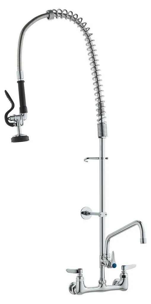 Robinet mural robuste anti-fuite avec douchette pour plonge pro