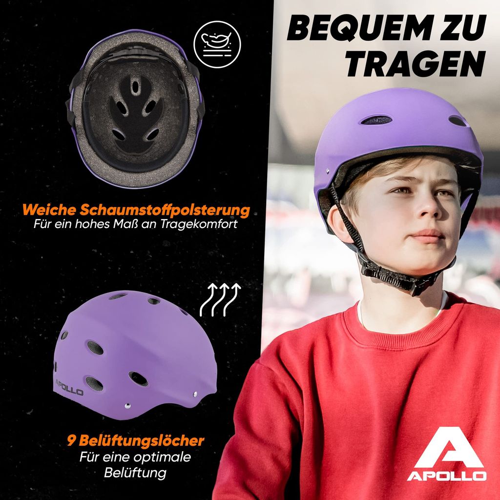 Kinderhelm Verstellbar 3-13 Jahre - Skateboard & Fahrradhelm Für Jungen Und Mädchen