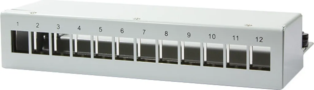 LogiLink NP0037 Pannello Keystone 12 Moduli Schermato Grigio Chiaro