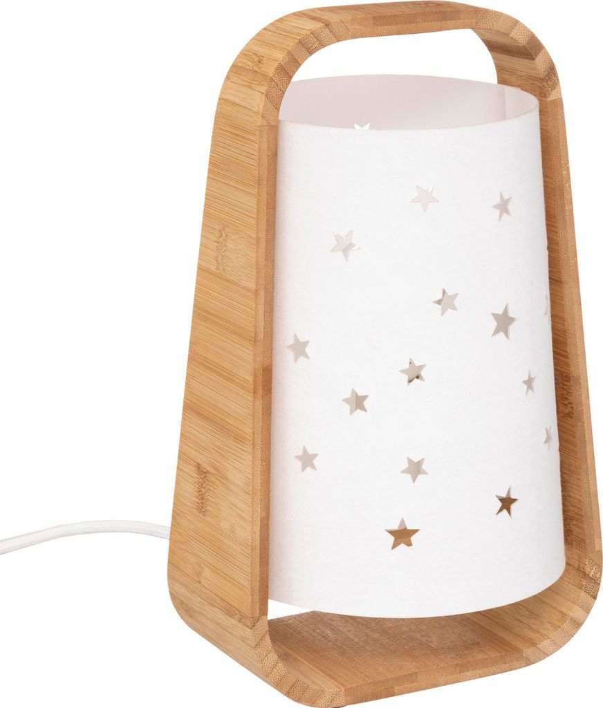 Kinderlampe aus Bambus STARDUST 26 cm, weiß