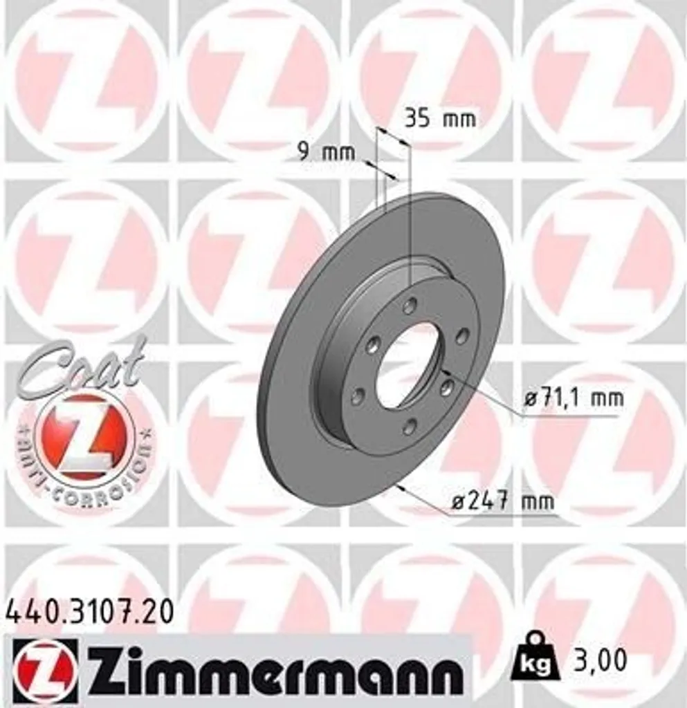 Disque de frein pour entretien Peugeot 307 SW et Citroën Xsara Picasso