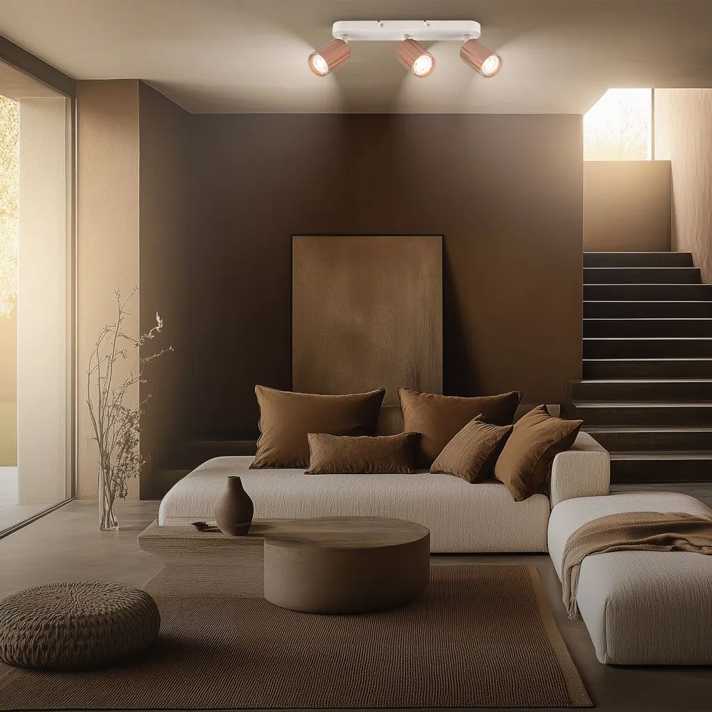 Spot de plafond orientable à 3 ampoules E27 - Plafonnier design en métal