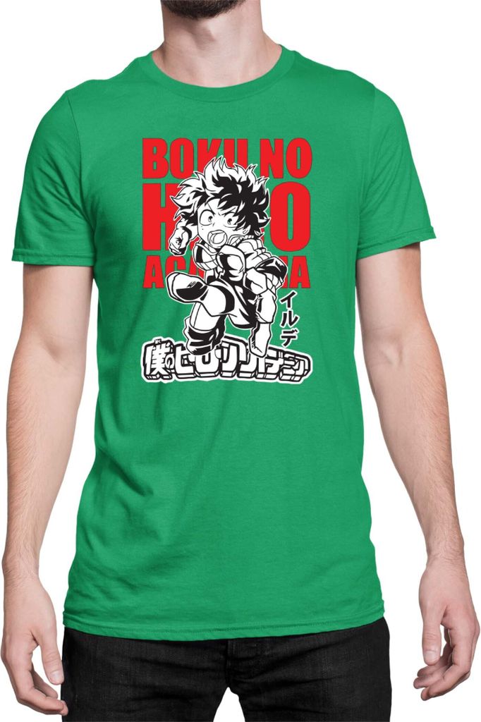 Herren T-Shirt Japan Anime Manga My Hero Anime Academia 02 Hero School, Man 3XL / Grün