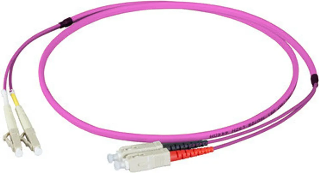 Jarretière optique OM4 LC-SC 40m EFB Elektronik Flat Twin violet