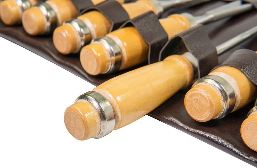 Set de 12 gouges de sculpture en bois avec lames en acier de précision