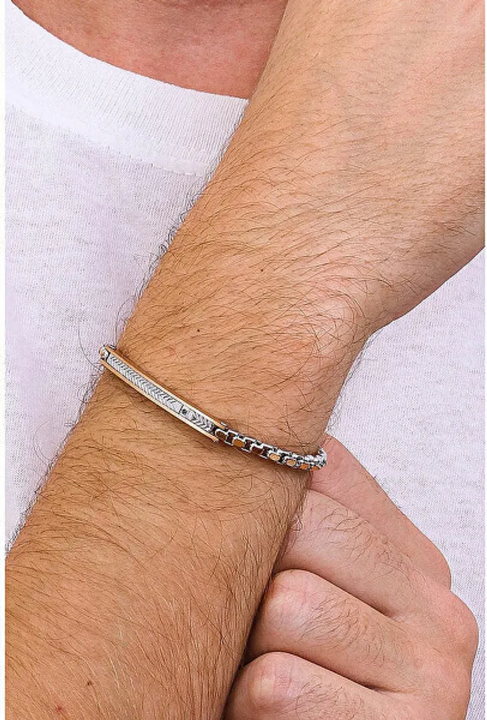 Elegante bracciale da uomo bicolore MLJ296 - 2