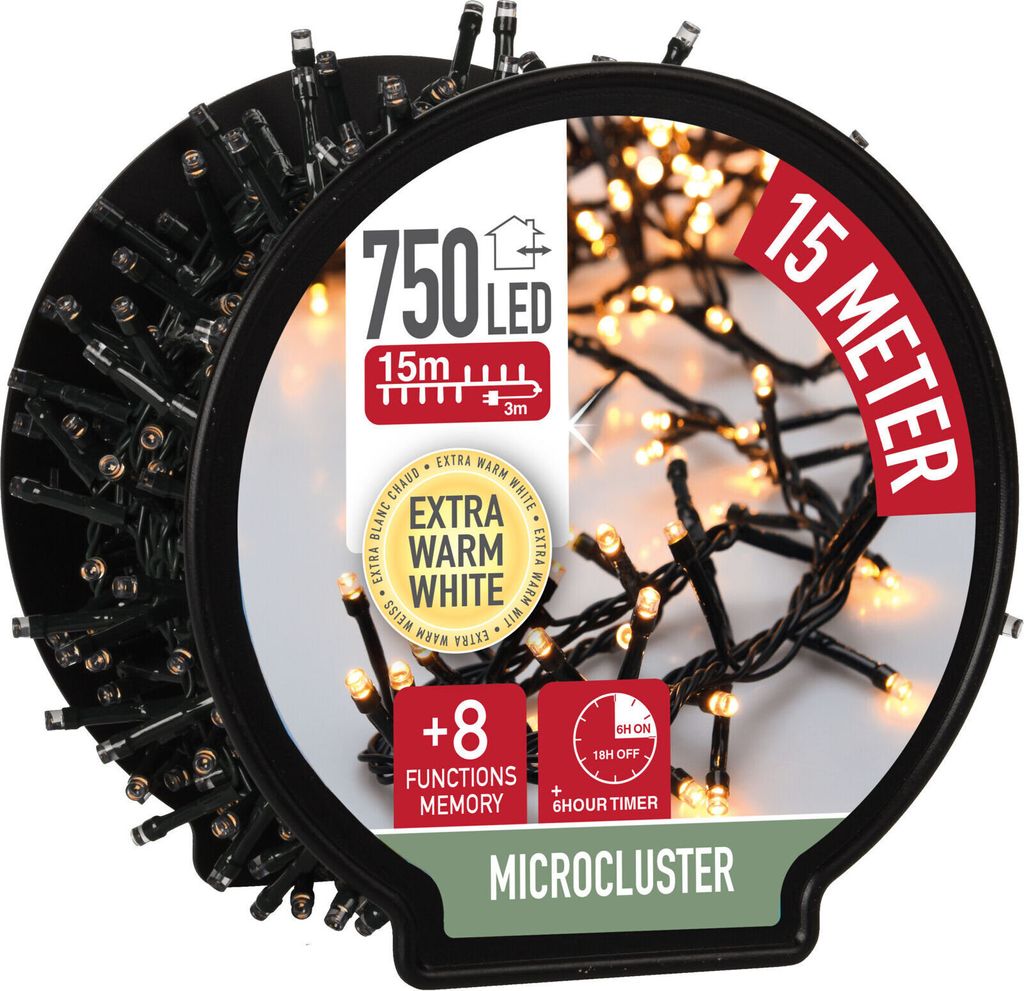 1.03 Lichterkette auf Trommel - 750 Micro Cluster LED - 15m Produktbild 