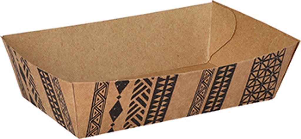 Papstar Snacktrays, Pappe 3,5 cm x 10,5 cm x 14 cm braun "Maori" mittel 400 Stück