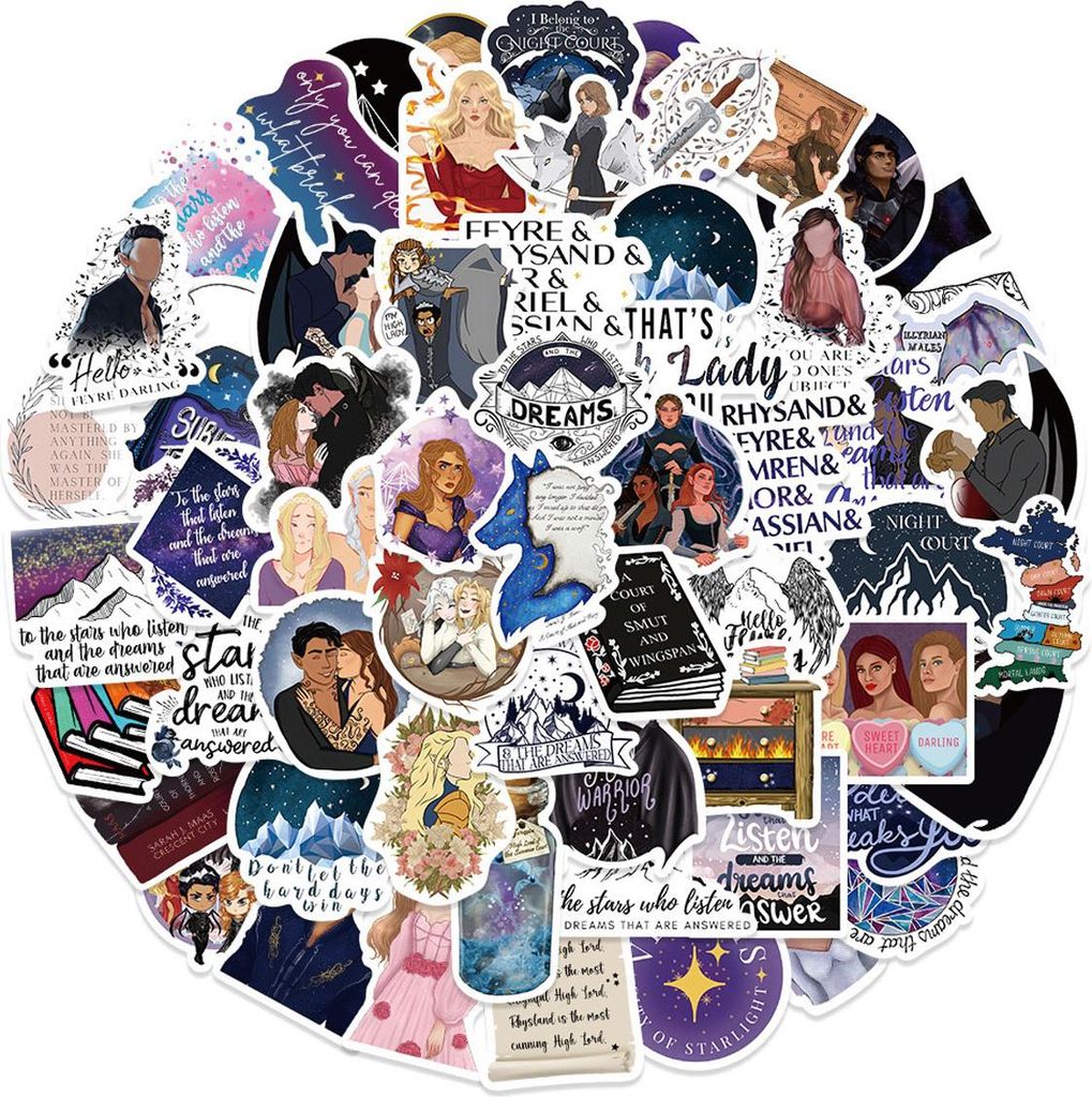 60 Stück Acotar Merchandise-Aufkleber für Koffer, Skateboard, Laptop, Computer, Wasserflaschen, Auto, Teenager, Jungen, Mädchen