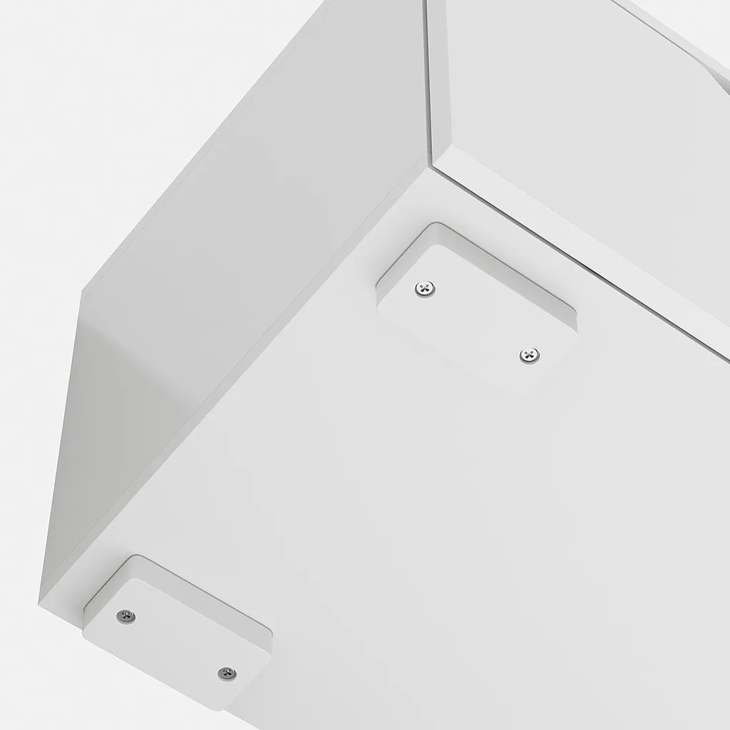 Meuble TV Suspendu Blanc Brillant LED SONNI 160 cm - Rangement Mural - 16