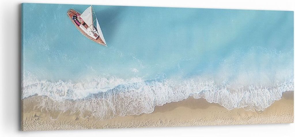 Bild auf Leinwand - Leinwandbild - Einteilig - Yacht Sommer Meer - 120x50cm - Wand Bild - Wanddeko - Wandbilder - Leinwanddruck - Bilder - Wanddeko...