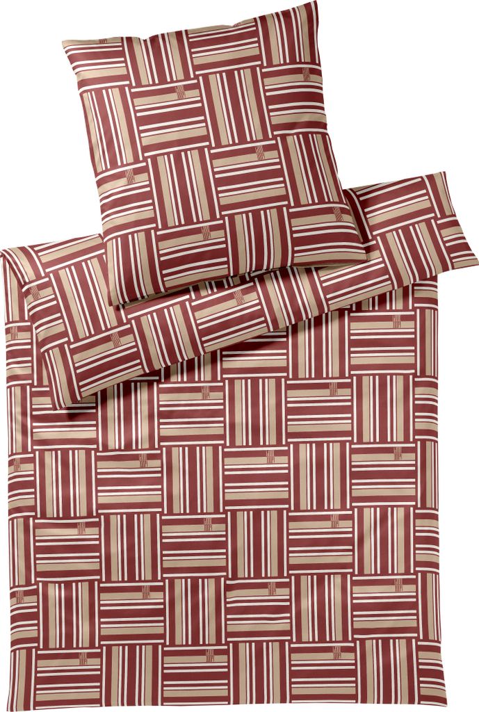 JOOP! Mako-Satin-Bettwäsche-Garnitur Weave Farbe Siena Größe 155x220+40x80