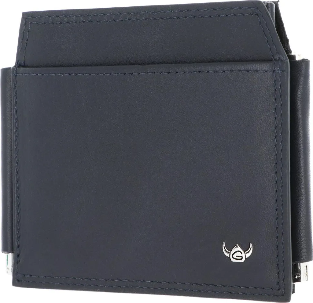 Golden Head 1923 Polo Pelle Fermasoldi Blu Scuro RFID Protect Clip