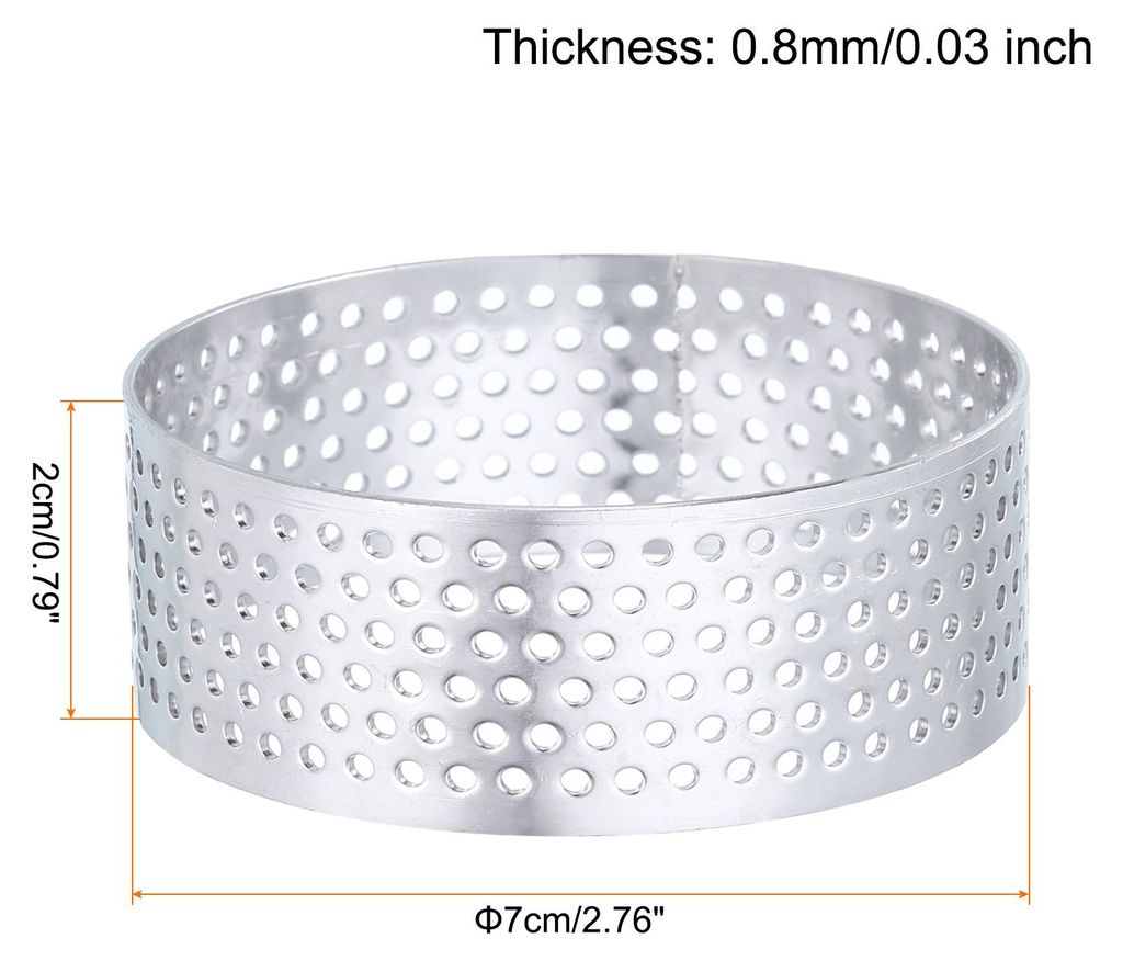 Edelstahl Tortenring 7cm Runder KuchenformPerforierte fš¹r Produktbild 