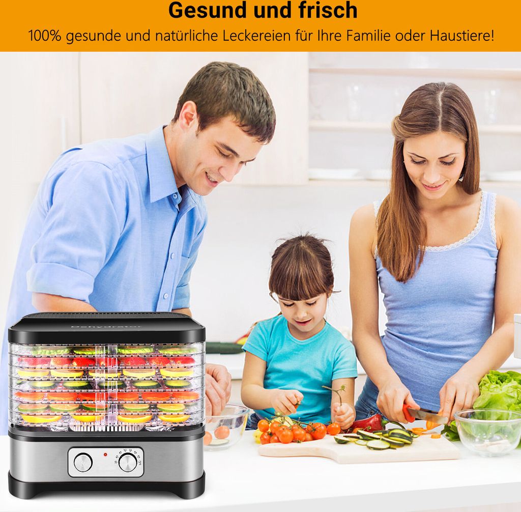 Tooluck 8 Etagen 400W Dörrautomat, Drehen-Taste, für Obst Produktbild 5