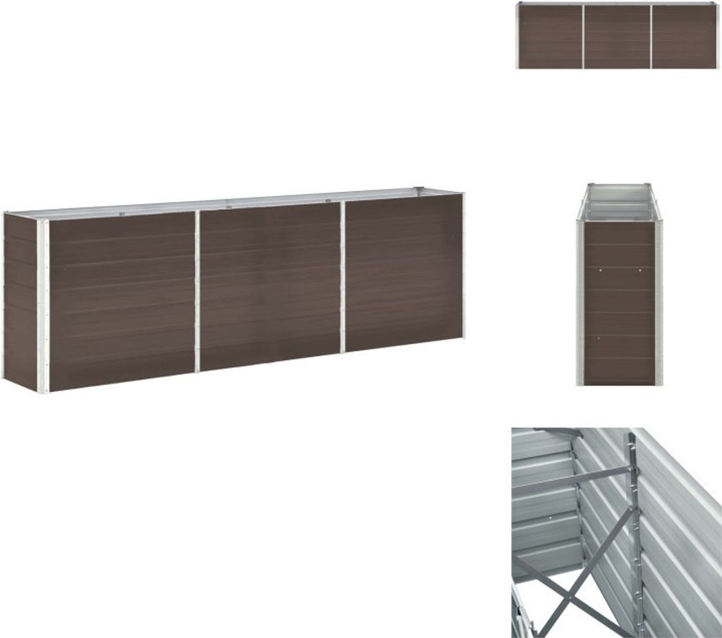 vidaXL Zvýšený záhradný záhon z pozinkovanej ocele 240 × 40 Obrázok produktu 