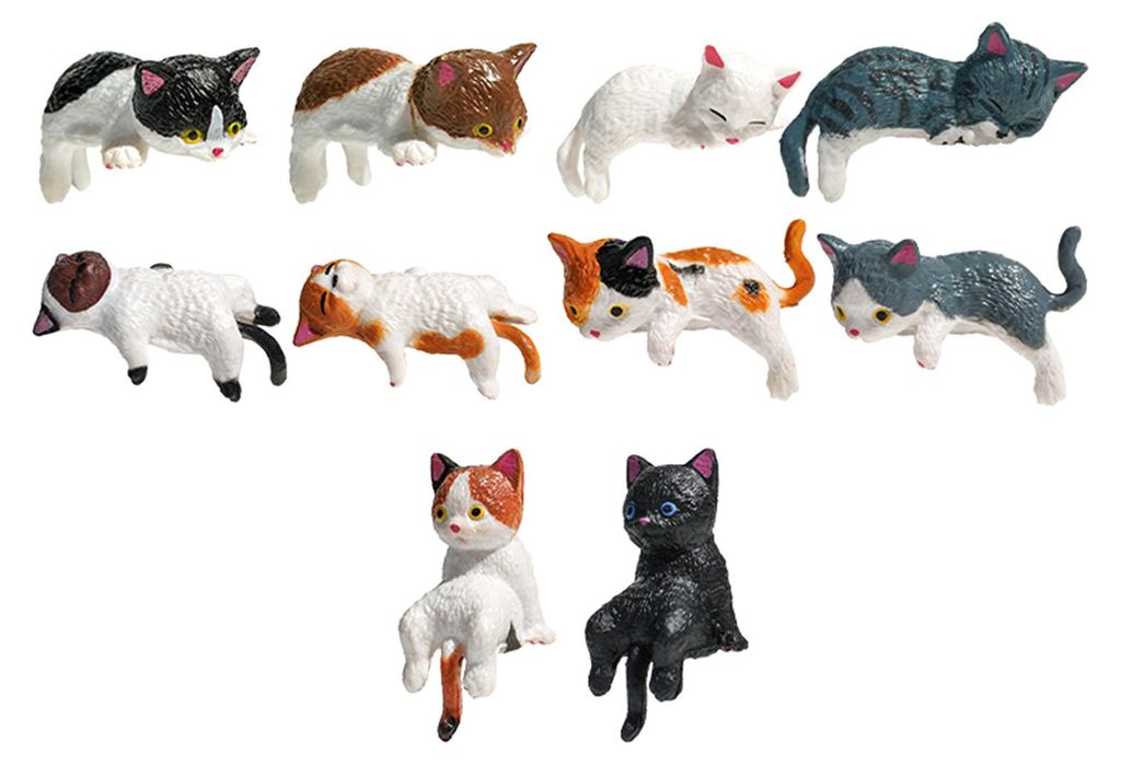 Mini-Katzenfigur, niedliche Miniatur-Cartoon-Kätzchen als Dekoration für Computermonitor, Auto-Armaturenbrett, Schreibtisch oder Zuhause.