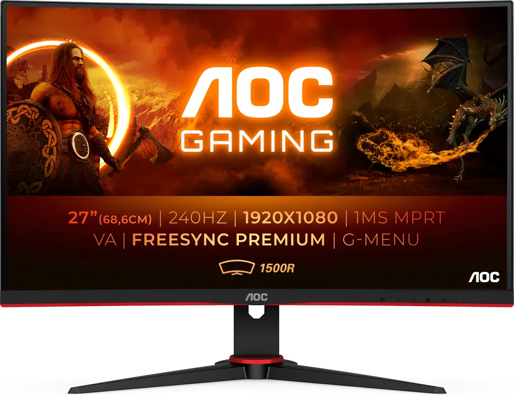 Écran PC de jeu AOC C27G2ZE incurvé anti-saccades 240Hz pour gamer exigeant