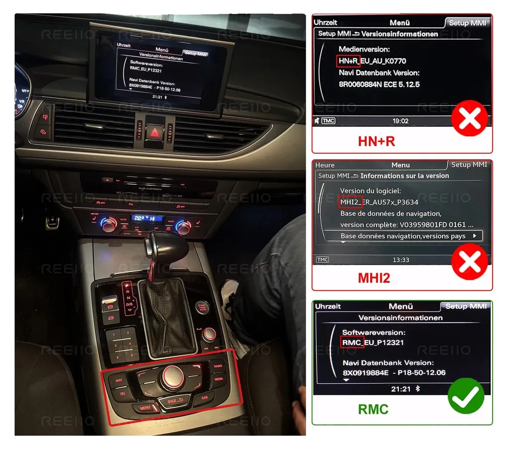 Interface multimédia CarPlay et Android Auto pour Audi A6 A7 écran RMC